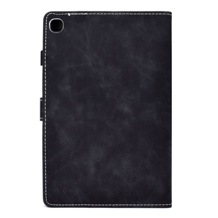 For Galaxy Tab S6 Lite Sewing Thread Horizontal Painted Flat Leather Case with Pen Cover & Anti Skid Strip & Card Slot & Holder(Black)-garmade.com