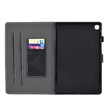 For Galaxy Tab S6 Lite Sewing Thread Horizontal Painted Flat Leather Case with Pen Cover & Anti Skid Strip & Card Slot & Holder(Black)-garmade.com