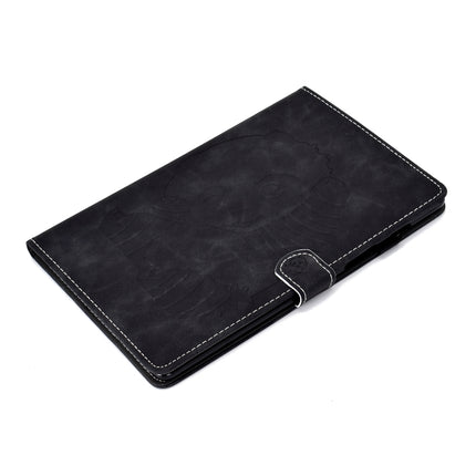 For Galaxy Tab S6 Lite Sewing Thread Horizontal Painted Flat Leather Case with Pen Cover & Anti Skid Strip & Card Slot & Holder(Black)-garmade.com