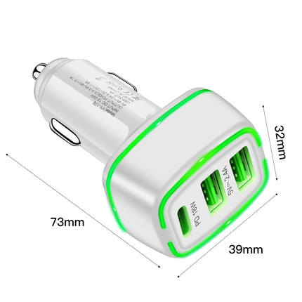 ACC-178 30W Dual USB+USB-C/Type-C Fast Charge Car Charger(Black)-garmade.com