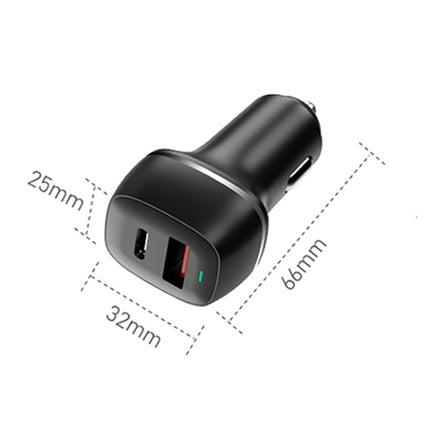 ACC-578 33W USB-C/Type-C+USB Fast Charge Car Charger(Black)-garmade.com