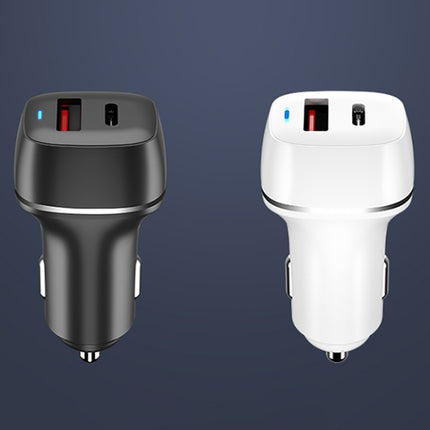 ACC-578 33W USB-C/Type-C+USB Fast Charge Car Charger(White)-garmade.com