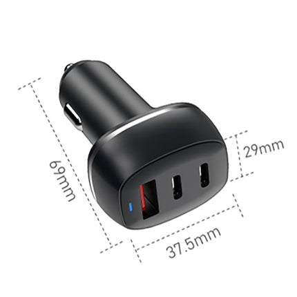 ACC-579 53W USB+ Dual USB-C/Type-C Fast Charge Car Charger(Black)-garmade.com