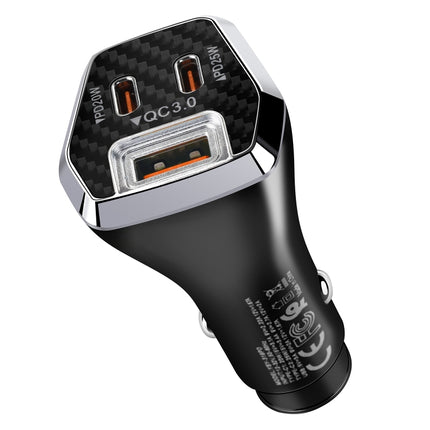 ACC-319PD 45W USB+Dual Type-C Fast Charge Car Charger(Black)-garmade.com