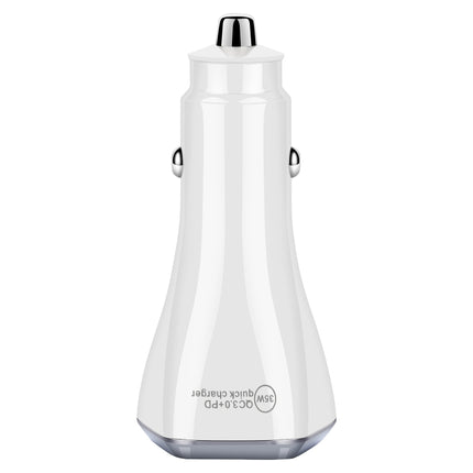ACC-320PD 35W Dual USB+USB-C/Type-C Fast Charge Car Charger(White)-garmade.com