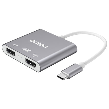Onten OTN-9175B 4K USB-C / Type-C to Dual HDMI Output Converter(White)-garmade.com