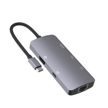 Onten OTN-UC910 USB-C / Type-C Portable Multifunctional HUB Docking Station(Grey)-garmade.com