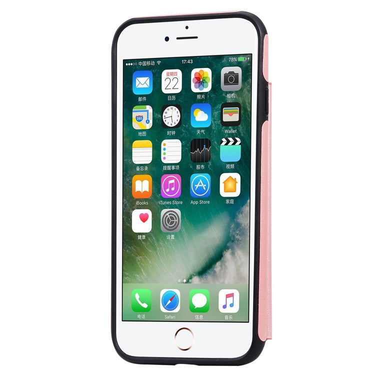 For iPhone 7 & 8 Butterfly Embossing Pattern Shockproof Protective Case with Holder & Card Slots & Photo Frame(Rose Gold)-garmade.com