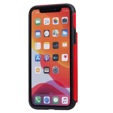 For iPhone 11 Pro Butterfly Embossing Pattern Shockproof Protective Case with Holder & Card Slots & Photo Frame(Red)-garmade.com