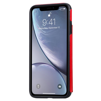 For iPhone XS Max Butterfly Embossing Pattern Shockproof Protective Case with Holder & Card Slots & Photo Frame(Red)-garmade.com
