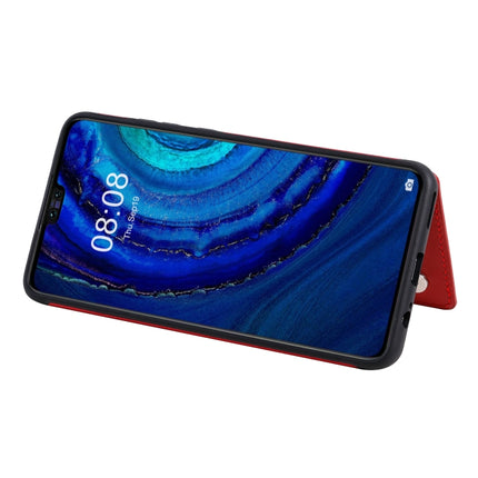 For Huawei Mate30 Butterfly Embossing Pattern Shockproof Protective Case with Holder & Card Slots & Photo Frame(Red)-garmade.com