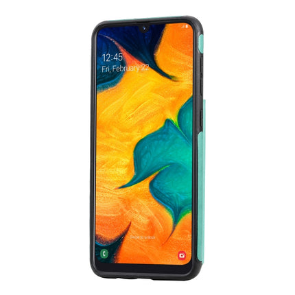 For Samsung Galaxy A50 Butterfly Embossing Pattern Shockproof Protective Case with Holder & Card Slots & Photo Frame(Green)-garmade.com
