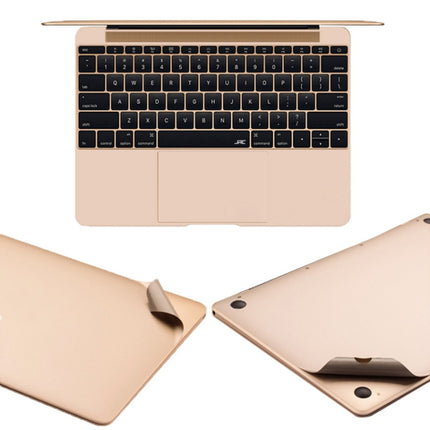 For MacBook Retina 12 inch A1534 4 in 1 Upper Cover Film + Bottom Cover Film + Full-support Film + Touchpad Film Laptop Body Protective Film Sticker(Champagne Gold)-garmade.com