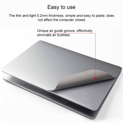 For MacBook Retina 12 inch A1534 4 in 1 Upper Cover Film + Bottom Cover Film + Full-support Film + Touchpad Film Laptop Body Protective Film Sticker(Apple Silver)-garmade.com