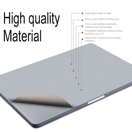 For MacBook Pro 15.4 inch A1707 / A1990 (2016) (with Touch Bar) 4 in 1 Upper Cover Film + Bottom Cover Film + Full-support Film + Touchpad Film Laptop Body Protective Film Sticker(Apple Silver)-garmade.com