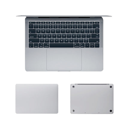 For MacBook 13.3 inch A1278 (with Optical Drive) 4 in 1 Upper Cover Film + Bottom Cover Film + Full-support Film + Touchpad Film Laptop Body Protective Film Sticker(Apple Silver)-garmade.com
