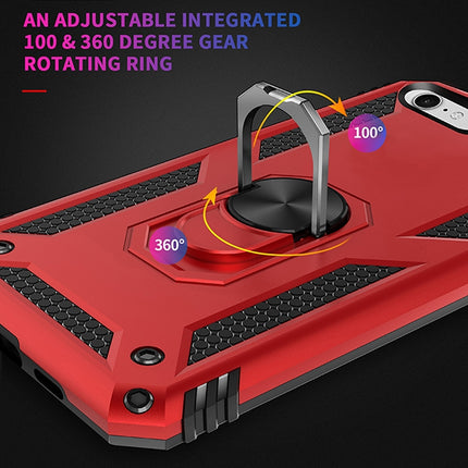 For iPhone SE 2020 Shockproof TPU + PC Protective Case with 360 Degree Rotating Holder(Red)-garmade.com