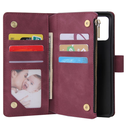 For Galaxy S20+ Multifunctional Horizontal Flip Leather Case, with Card Slot & Holder & Zipper Wallet & Photo Frame(Red Wine)-garmade.com