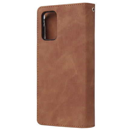 For Galaxy S20+ Multifunctional Horizontal Flip Leather Case, with Card Slot & Holder & Zipper Wallet & Photo Frame(Brown)-garmade.com