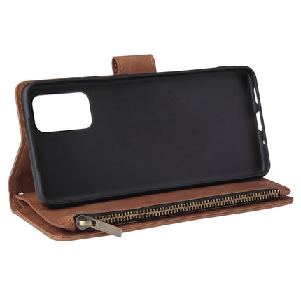 For Galaxy S20+ Multifunctional Horizontal Flip Leather Case, with Card Slot & Holder & Zipper Wallet & Photo Frame(Brown)-garmade.com