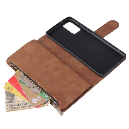 For Galaxy S20+ Multifunctional Horizontal Flip Leather Case, with Card Slot & Holder & Zipper Wallet & Photo Frame(Brown)-garmade.com