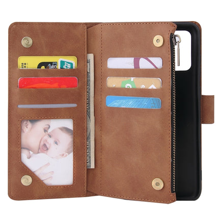 For Galaxy S20+ Multifunctional Horizontal Flip Leather Case, with Card Slot & Holder & Zipper Wallet & Photo Frame(Brown)-garmade.com