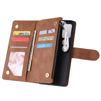 For Galaxy S20+ Multifunctional Horizontal Flip Leather Case, with Card Slot & Holder & Zipper Wallet & Photo Frame(Brown)-garmade.com