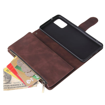 For Galaxy S20+ Multifunctional Horizontal Flip Leather Case, with Card Slot & Holder & Zipper Wallet & Photo Frame(Coffee)-garmade.com