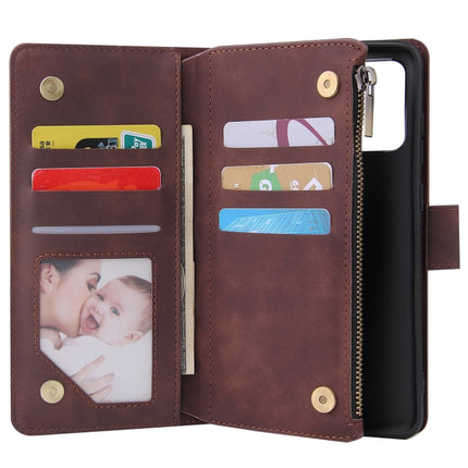 For Galaxy S20+ Multifunctional Horizontal Flip Leather Case, with Card Slot & Holder & Zipper Wallet & Photo Frame(Coffee)-garmade.com