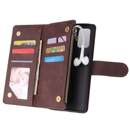 For Galaxy S20+ Multifunctional Horizontal Flip Leather Case, with Card Slot & Holder & Zipper Wallet & Photo Frame(Coffee)-garmade.com