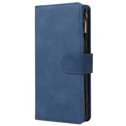 For Galaxy S20+ Multifunctional Horizontal Flip Leather Case, with Card Slot & Holder & Zipper Wallet & Photo Frame(Blue)-garmade.com