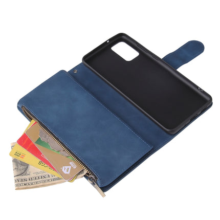 For Galaxy S20+ Multifunctional Horizontal Flip Leather Case, with Card Slot & Holder & Zipper Wallet & Photo Frame(Blue)-garmade.com