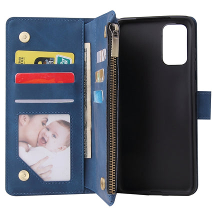 For Galaxy S20+ Multifunctional Horizontal Flip Leather Case, with Card Slot & Holder & Zipper Wallet & Photo Frame(Blue)-garmade.com