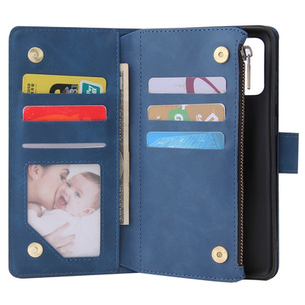 For Galaxy S20+ Multifunctional Horizontal Flip Leather Case, with Card Slot & Holder & Zipper Wallet & Photo Frame(Blue)-garmade.com