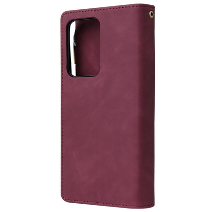 For Galaxy S20 Ultra Multifunctional Horizontal Flip Leather Case, with Card Slot & Holder & Zipper Wallet & Photo Frame(Red Wine)-garmade.com