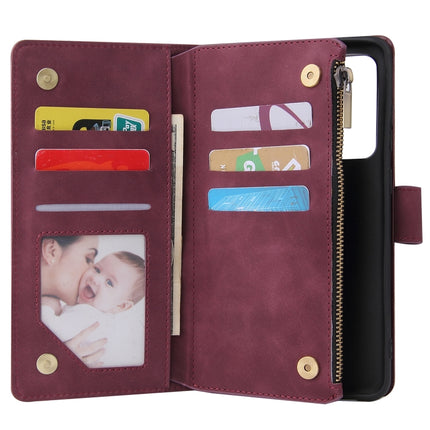 For Galaxy S20 Ultra Multifunctional Horizontal Flip Leather Case, with Card Slot & Holder & Zipper Wallet & Photo Frame(Red Wine)-garmade.com