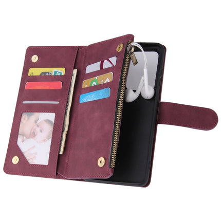 For Galaxy S20 Ultra Multifunctional Horizontal Flip Leather Case, with Card Slot & Holder & Zipper Wallet & Photo Frame(Red Wine)-garmade.com