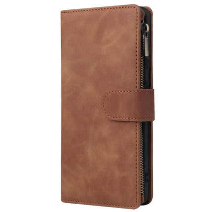 For Galaxy S20 Ultra Multifunctional Horizontal Flip Leather Case, with Card Slot & Holder & Zipper Wallet & Photo Frame(Brown)-garmade.com