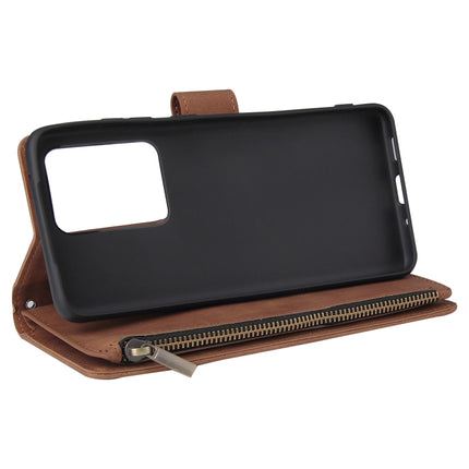 For Galaxy S20 Ultra Multifunctional Horizontal Flip Leather Case, with Card Slot & Holder & Zipper Wallet & Photo Frame(Brown)-garmade.com