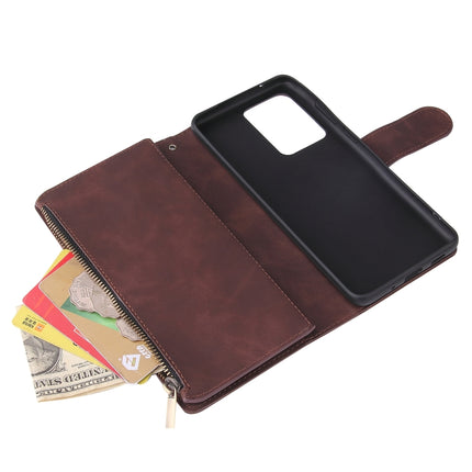 For Galaxy S20 Ultra Multifunctional Horizontal Flip Leather Case, with Card Slot & Holder & Zipper Wallet & Photo Frame(Coffee)-garmade.com