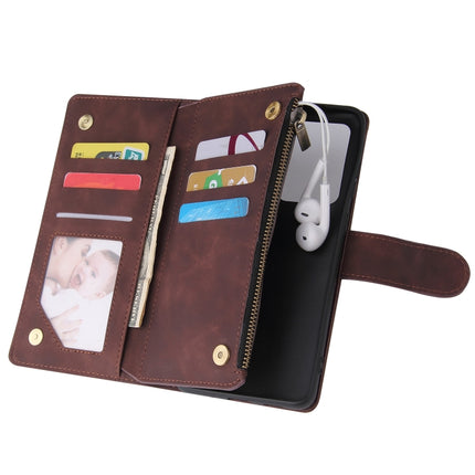 For Galaxy S20 Ultra Multifunctional Horizontal Flip Leather Case, with Card Slot & Holder & Zipper Wallet & Photo Frame(Coffee)-garmade.com
