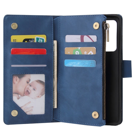 For Galaxy S20 Ultra Multifunctional Horizontal Flip Leather Case, with Card Slot & Holder & Zipper Wallet & Photo Frame(Blue)-garmade.com