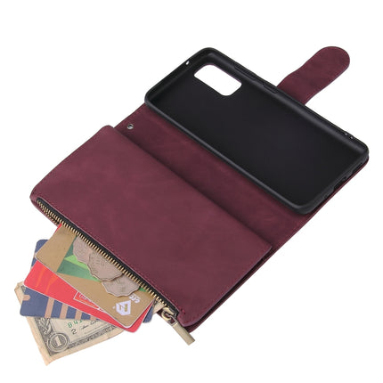 For Galaxy S20 Multifunctional Horizontal Flip Leather Case, with Card Slot & Holder & Zipper Wallet & Photo Frame(Red Wine)-garmade.com