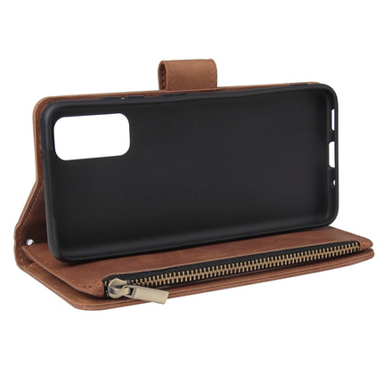 For Galaxy S20 Multifunctional Horizontal Flip Leather Case, with Card Slot & Holder & Zipper Wallet & Photo Frame(Brown)-garmade.com