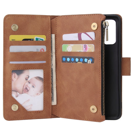 For Galaxy S20 Multifunctional Horizontal Flip Leather Case, with Card Slot & Holder & Zipper Wallet & Photo Frame(Brown)-garmade.com