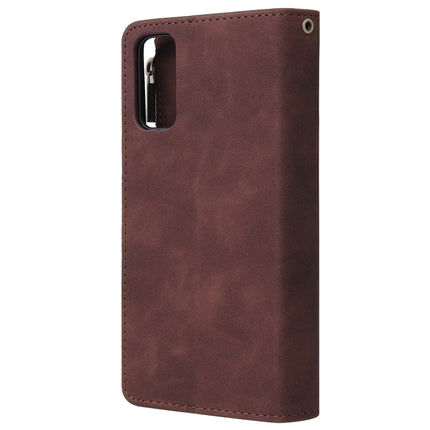 For Galaxy S20 Multifunctional Horizontal Flip Leather Case, with Card Slot & Holder & Zipper Wallet & Photo Frame(Coffee)-garmade.com