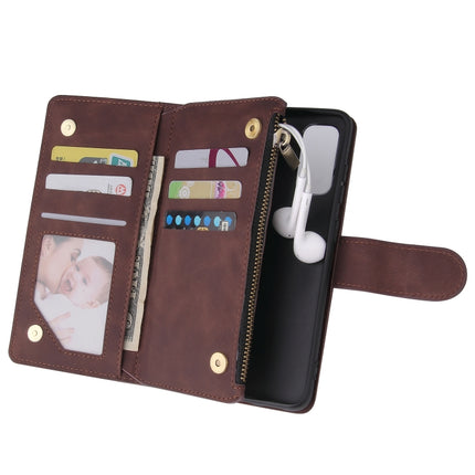 For Galaxy S20 Multifunctional Horizontal Flip Leather Case, with Card Slot & Holder & Zipper Wallet & Photo Frame(Coffee)-garmade.com