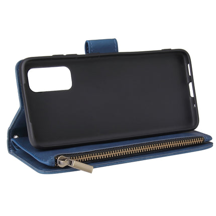 For Galaxy S20 Multifunctional Horizontal Flip Leather Case, with Card Slot & Holder & Zipper Wallet & Photo Frame(Blue)-garmade.com