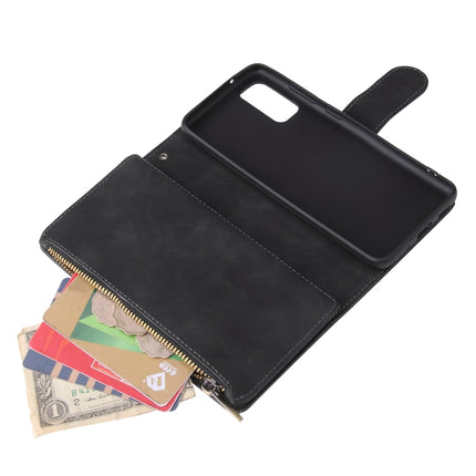 For Galaxy S20 Multifunctional Horizontal Flip Leather Case, with Card Slot & Holder & Zipper Wallet & Photo Frame(Black)-garmade.com