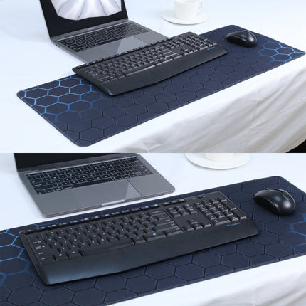 Anti-Slip Rubber Cloth Surface Game Mouse Mat Keyboard Pad, Size:70 x 30 x 0.2cm(Blue Honeycomb)-garmade.com